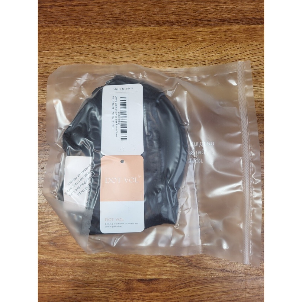 NWT‎ Black DotVol Womans Plus Size Front Close Bra